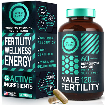 Fertility Supplements For Men Prenatal Vitamin - Maca Root, Ashwagandha, L Arginine WILD FUEL
