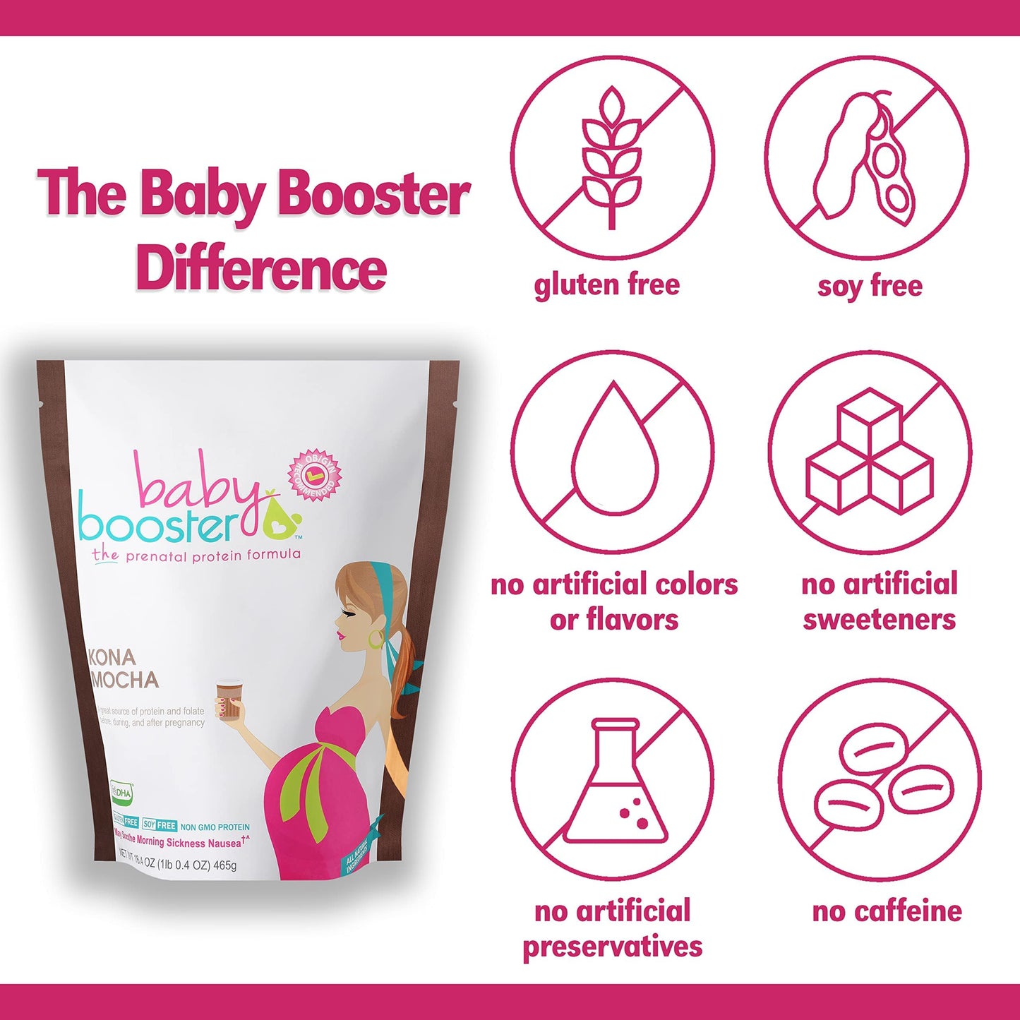 Baby Booster Prenatal Vitamin Supplement Shakes, Kona Mocha and Tahitian Vanilla Baby Booster