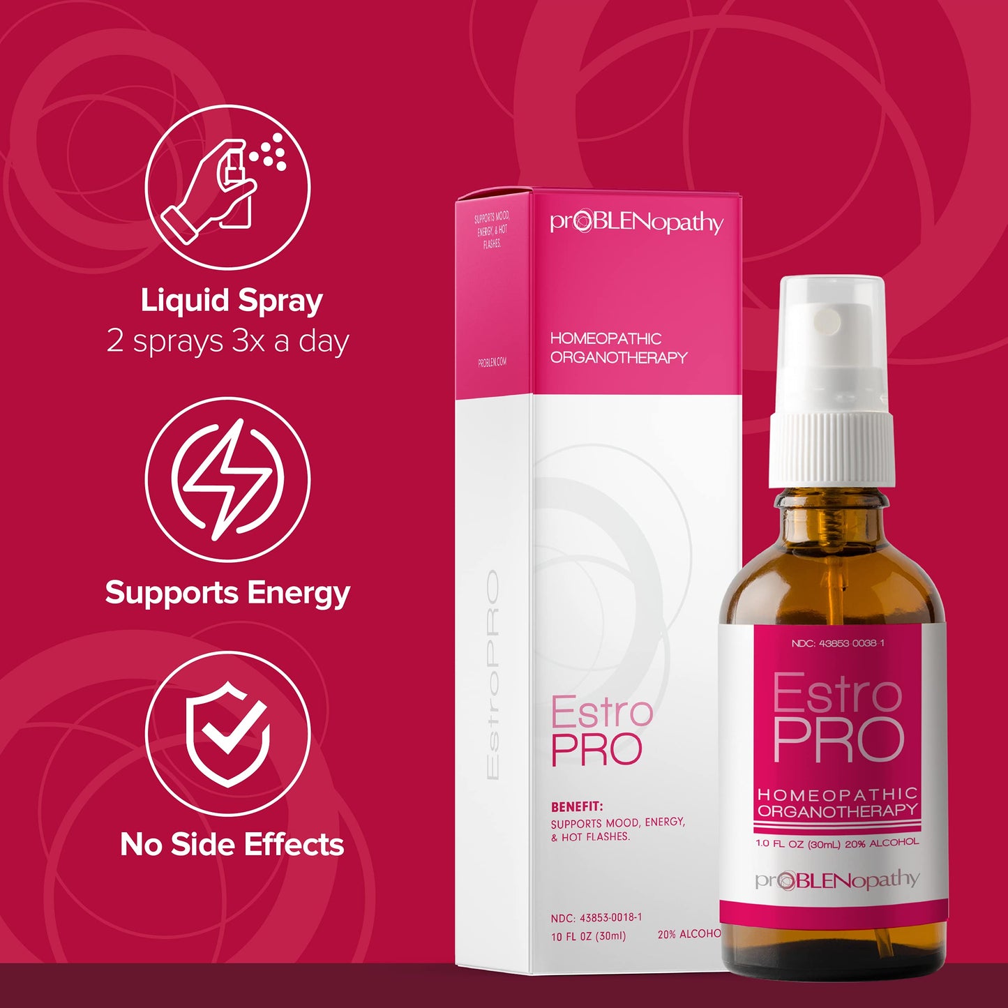 proBLEN Estrogen & Progesterone Oral Spray for Hormone Balance & Menopause Care 30ml proBLENopathy