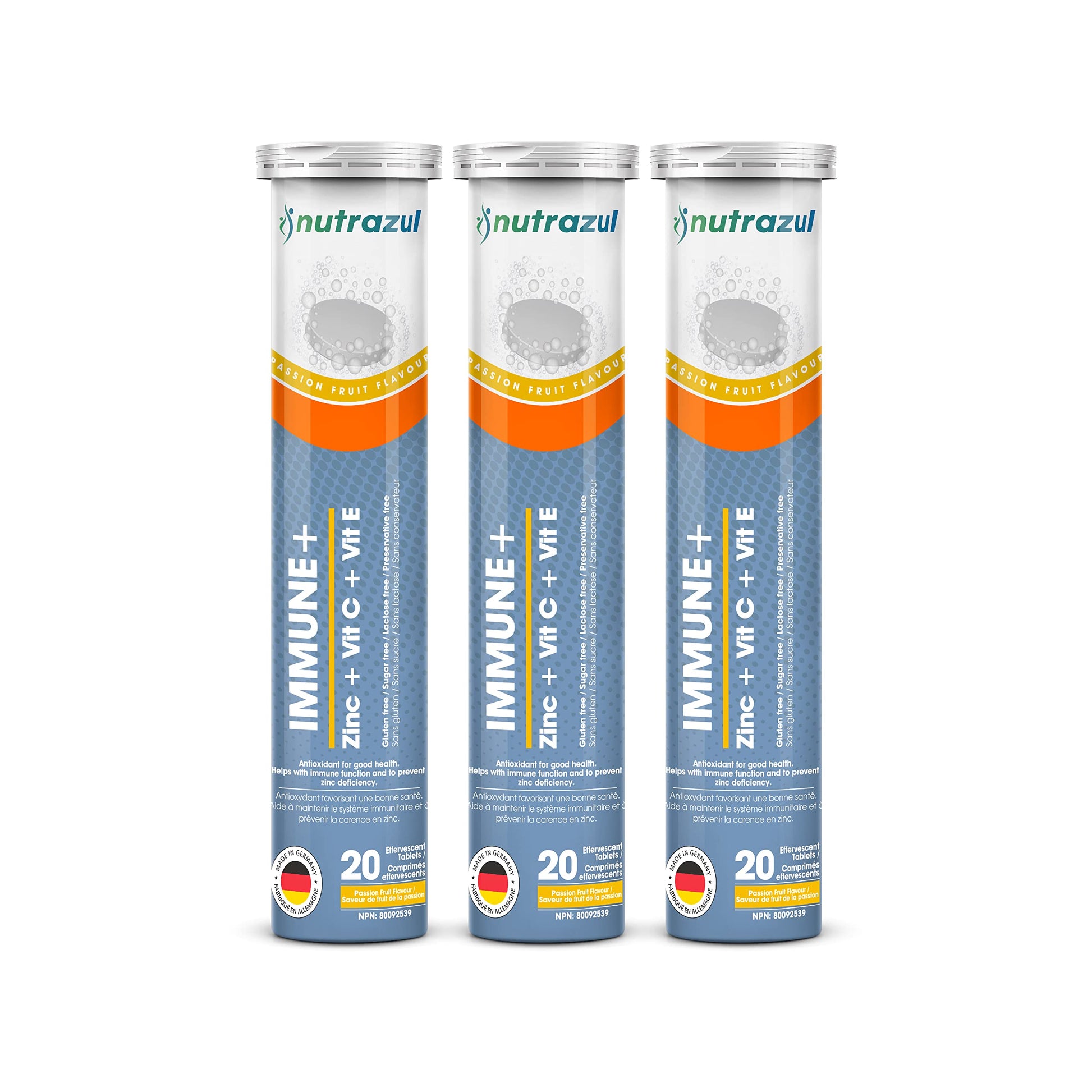 nutrazul Immune+ Effervescent Tablets, Vitamin C, Vitamin E & Zinc Supplement, Supports Overall Wellness with a VIT C, VIT E & Zinc Blend nutrazulBuy Supplements Australia