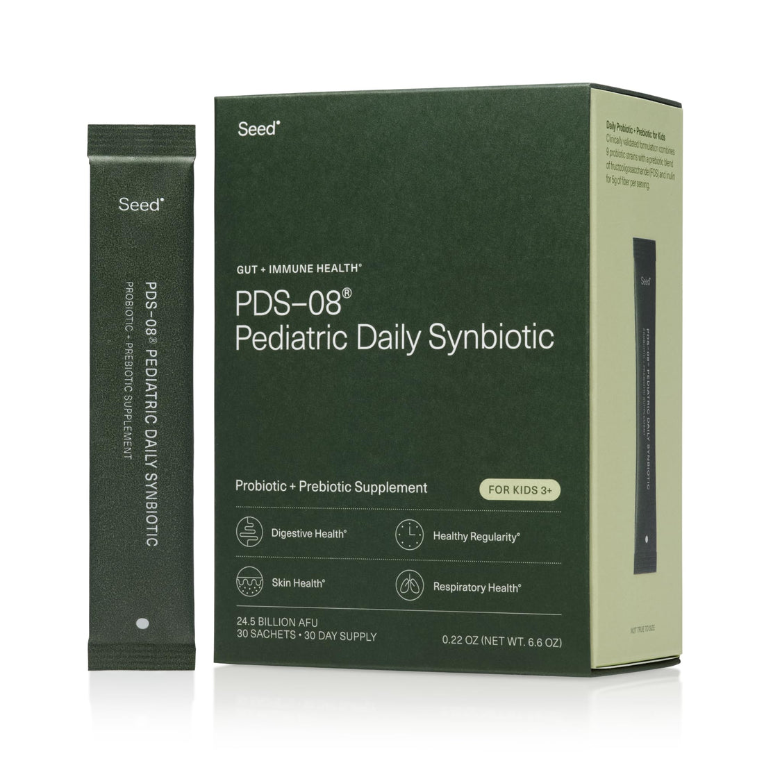Seed PDS-08 Pediatric Daily Synbiotic - Fiber-Based Prebiotic & Probiotic for Kids - Digestive Health, Regularity, Constipation Relief - Ages 3-17 - Vegan and Shelf-Stable - 30 Sachets (30-Day Supply) Visit the Seed StoreBuy Supplements Australia