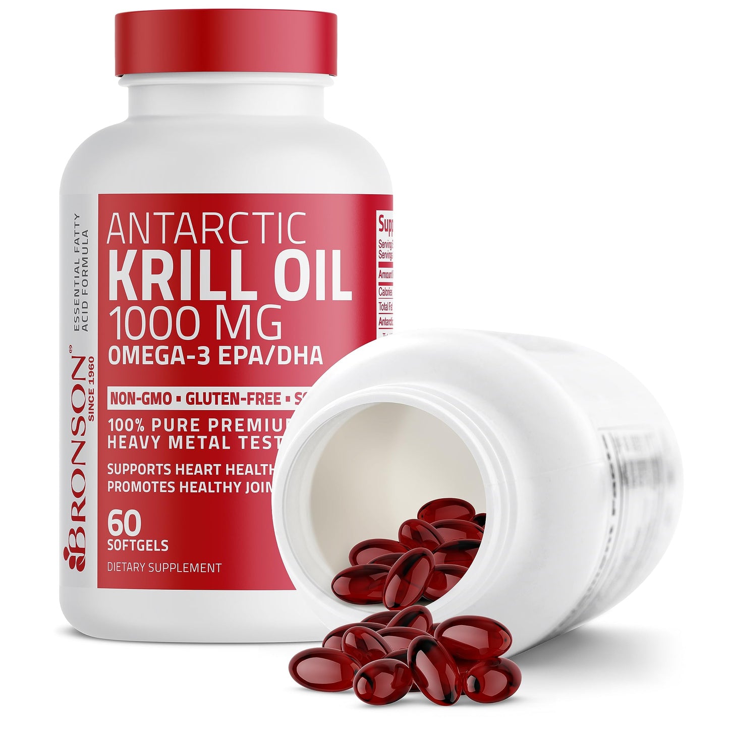 Bronson Antarctic Krill Oil 1000 mg with Omega-3s EPA, DHA, Astaxanthin BronsonBuy Supplements Australia