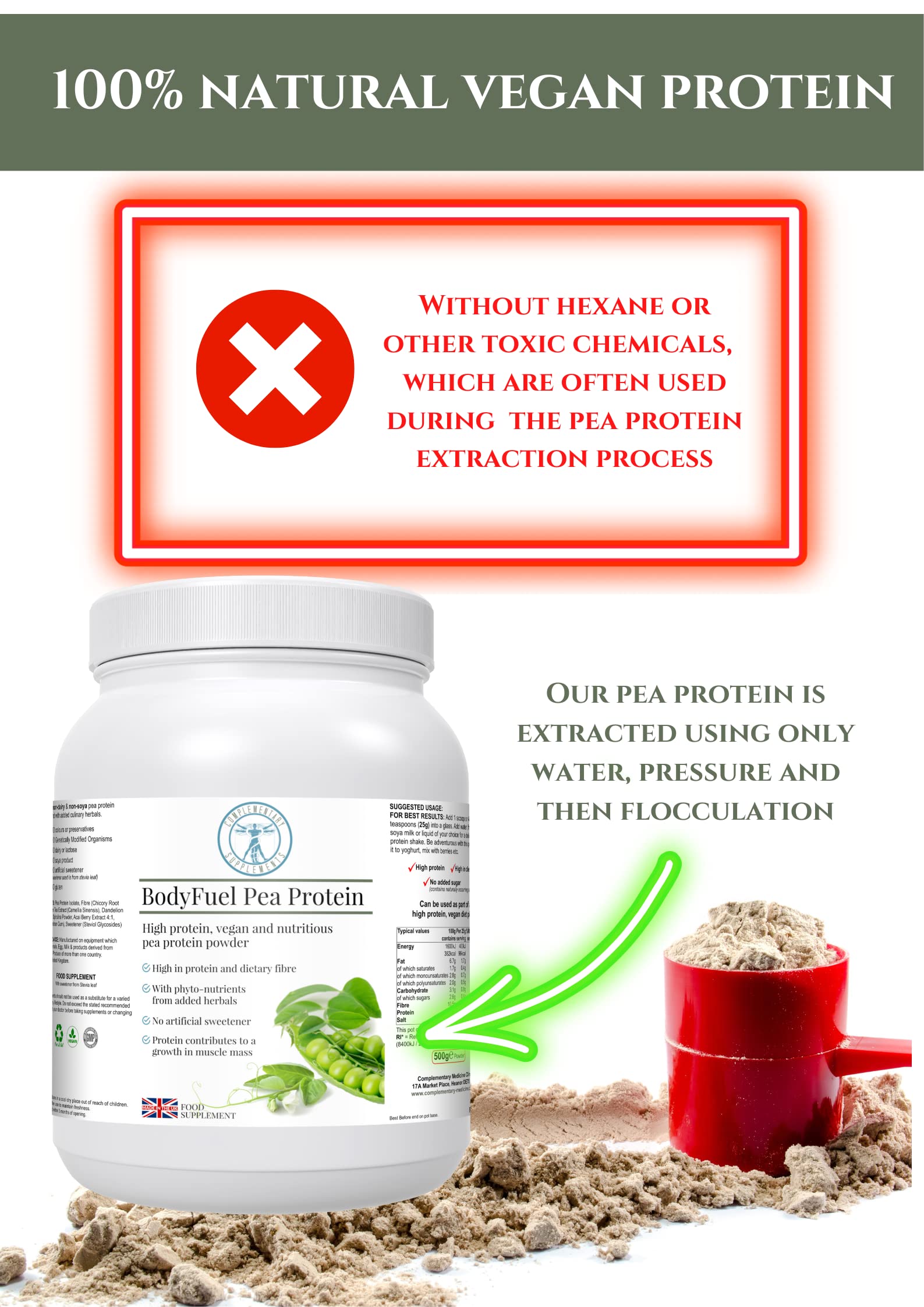 Complementary Supplements - BodyFuel Hypoallergenic Pea Protein Isolate Powder Plus Phytonutrients Complementary SupplementsBuy Supplements Australia