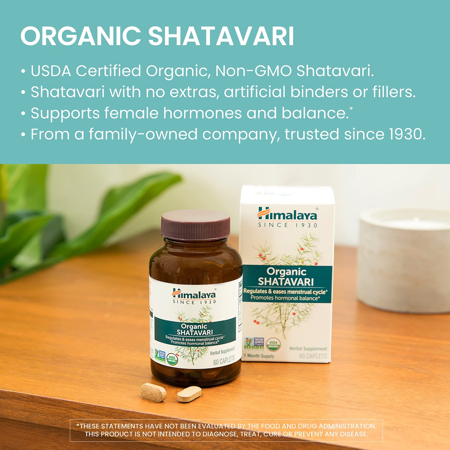 Himalaya Organic Shatavari for PMS, Menstrual Cramp Relief, Menopause Support, and Women's Health Himalaya