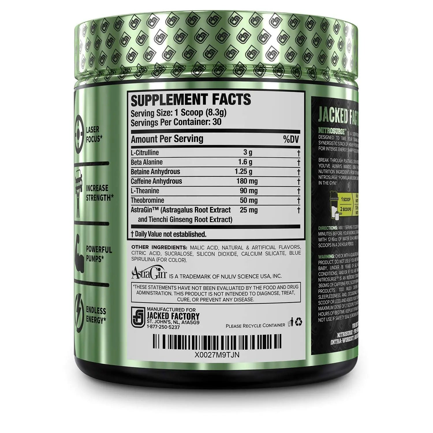 Jacked Factory NITROSURGE Pre Workout Supplement, Growth Surge Post Workout Muscle Jacked Factory