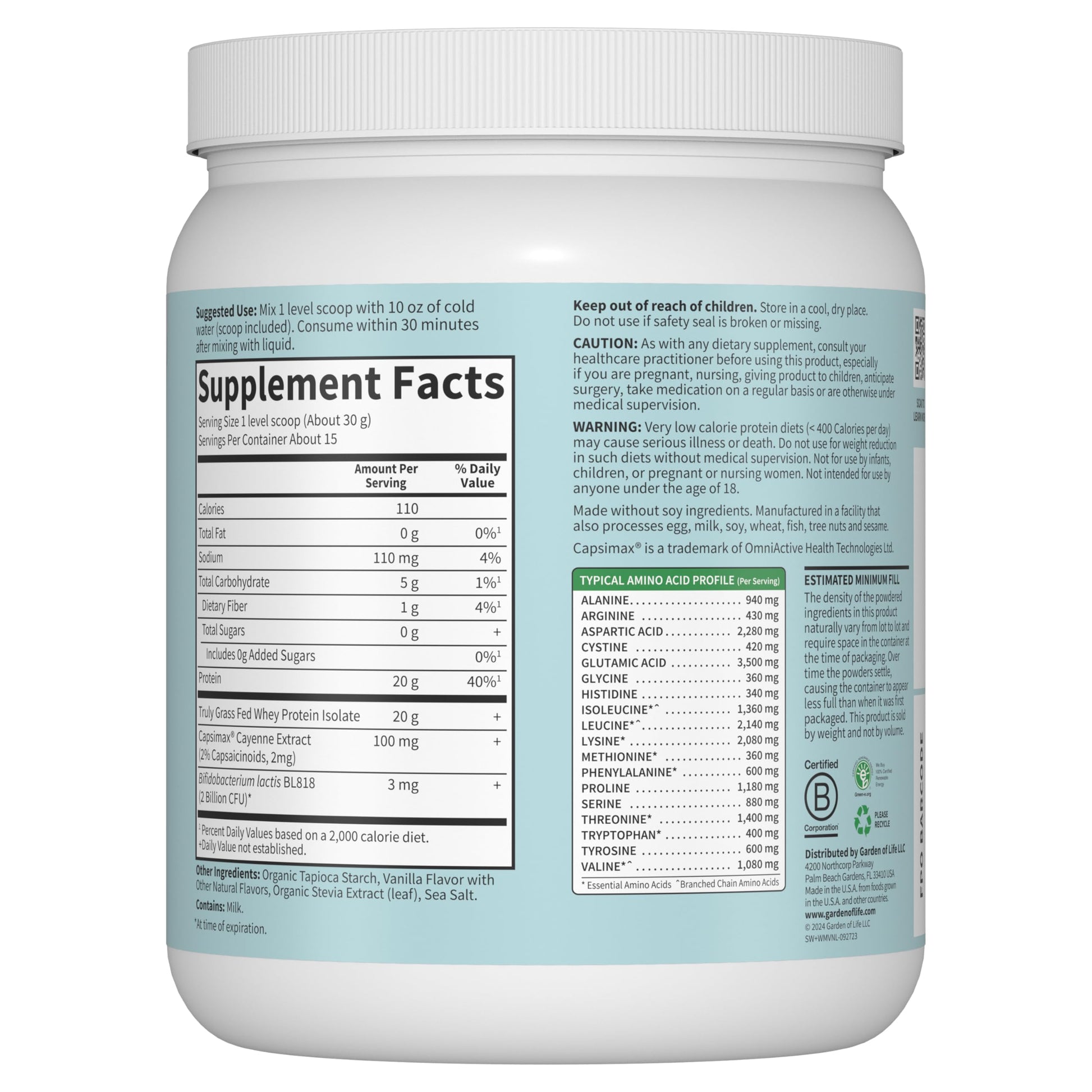 Garden of Life Sport Whey Plus Weight Management with Amino Energy - 20g of Grass Garden of LifeBuy Supplements Australia