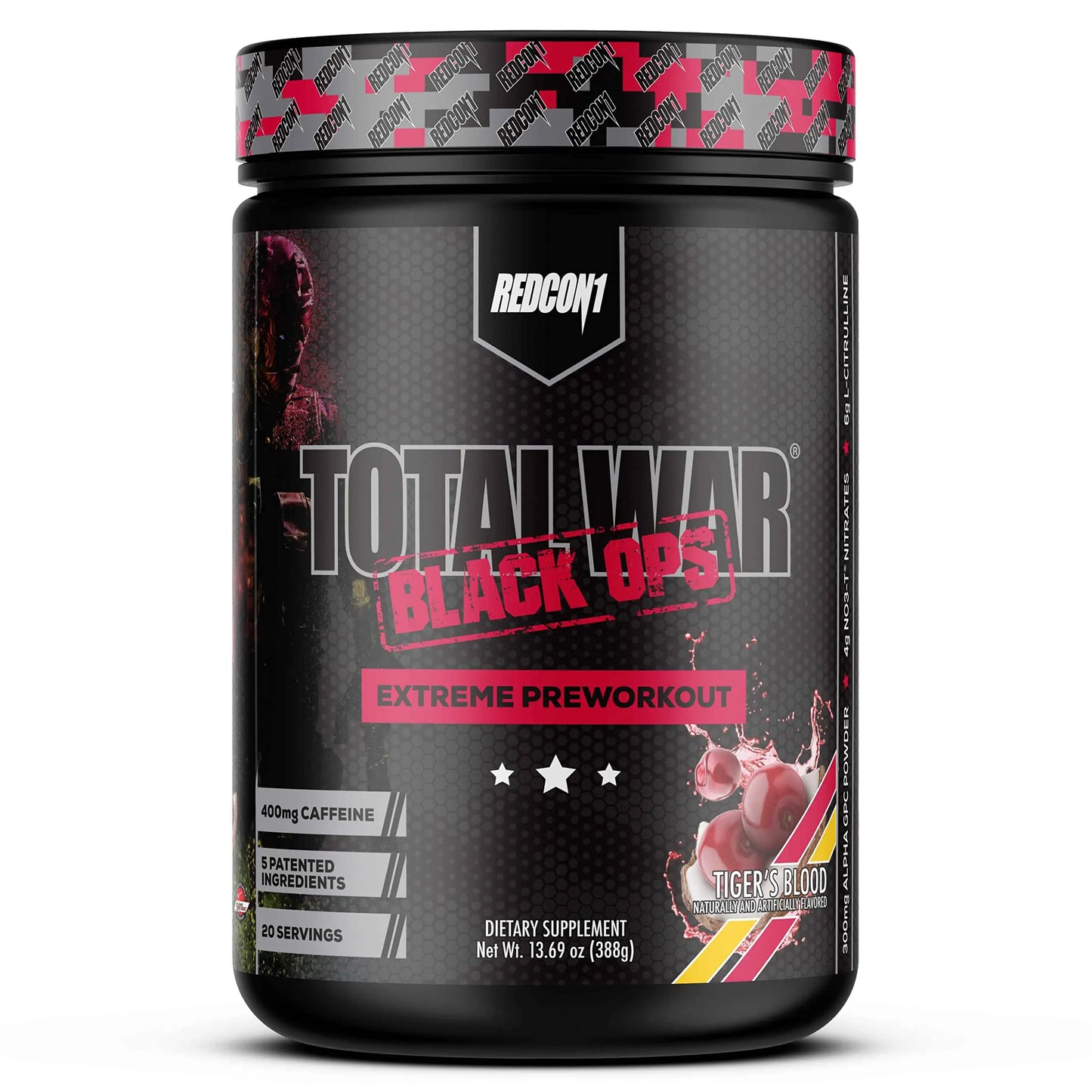 REDCON1 Total War Black Ops Extreme Preworkout Powder, Tigers Blood, High Stimulant REDCON1