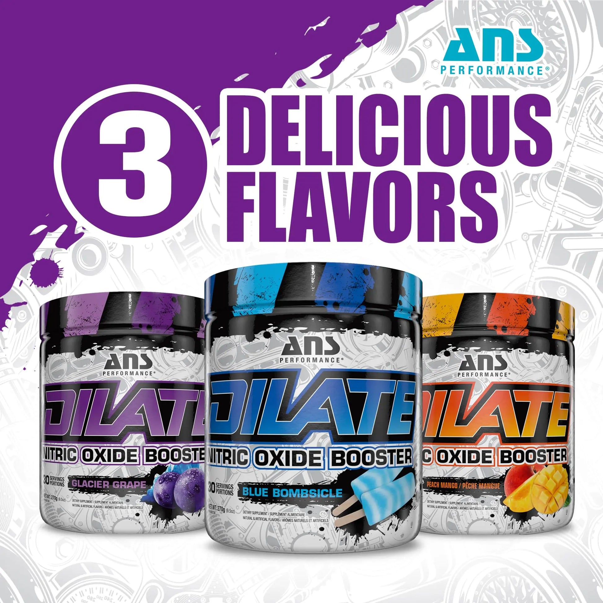 ANS Performance Dilate Pump PreWorkout Powder - Dietary Supplement - Maximizes ANS Performance