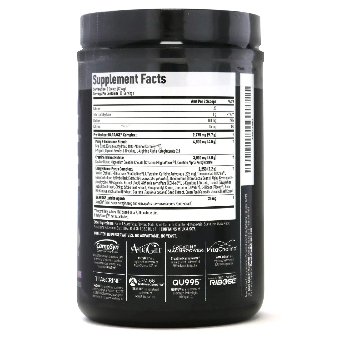 (CORE)ACTIVE Barrage Pre Workout Powder - Preworkout for Women & Men, Creatine (CORE)ACTIVE