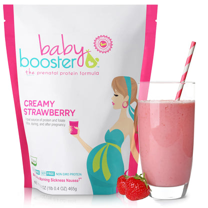 Baby Booster Prenatal Vitamin Supplement Shakes, Kona Mocha and Strawberry Baby Booster