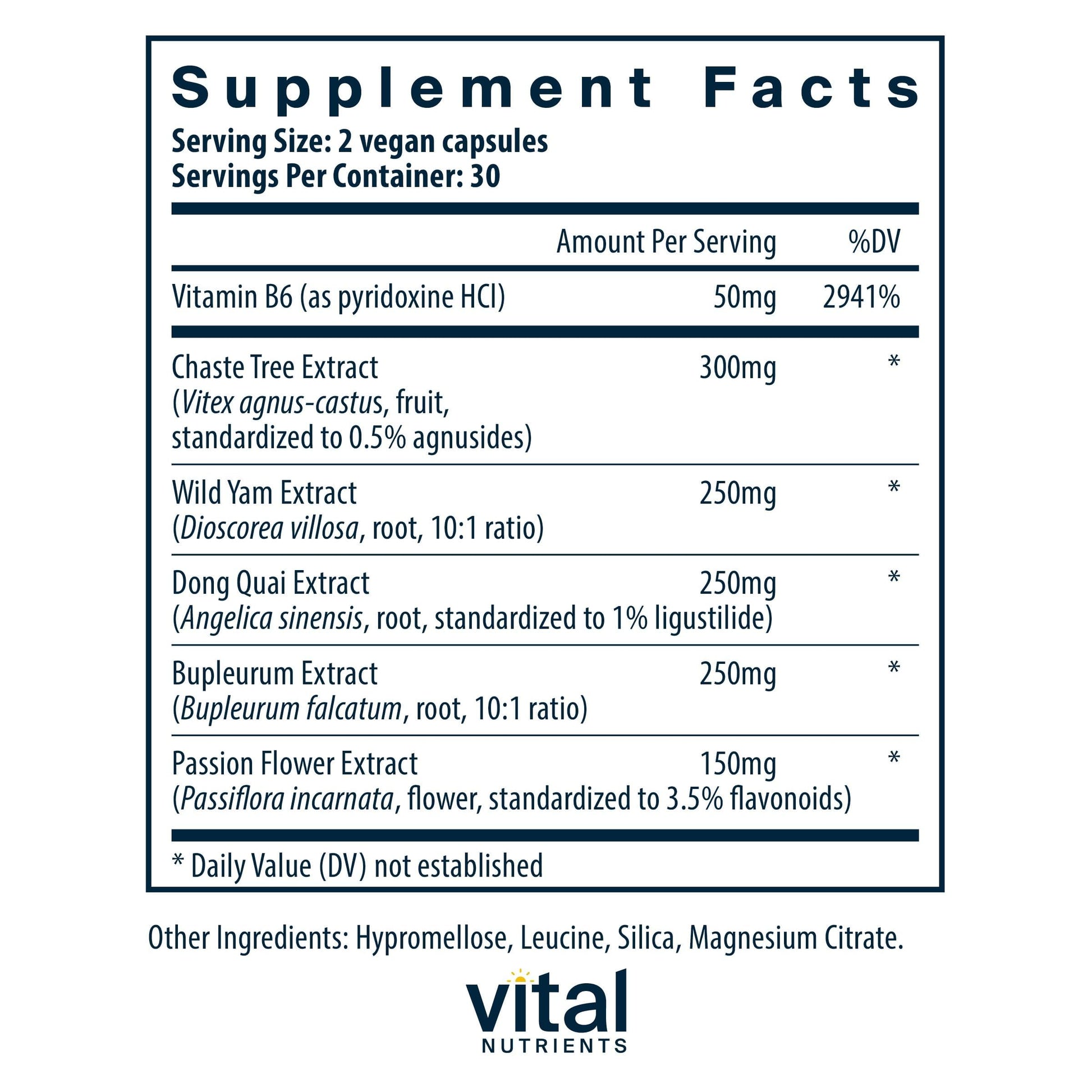 Vital Nutrients PMS Support - Vitex Berry & Passionflower Extract for Premenstrual Support & Hormone Balance* - Vitamin B6 PMS Supplements - Gluten, Dairy, Soy Free - Non-GMO - 60 Capsules Vital NutrientsBuy Supplements Australia