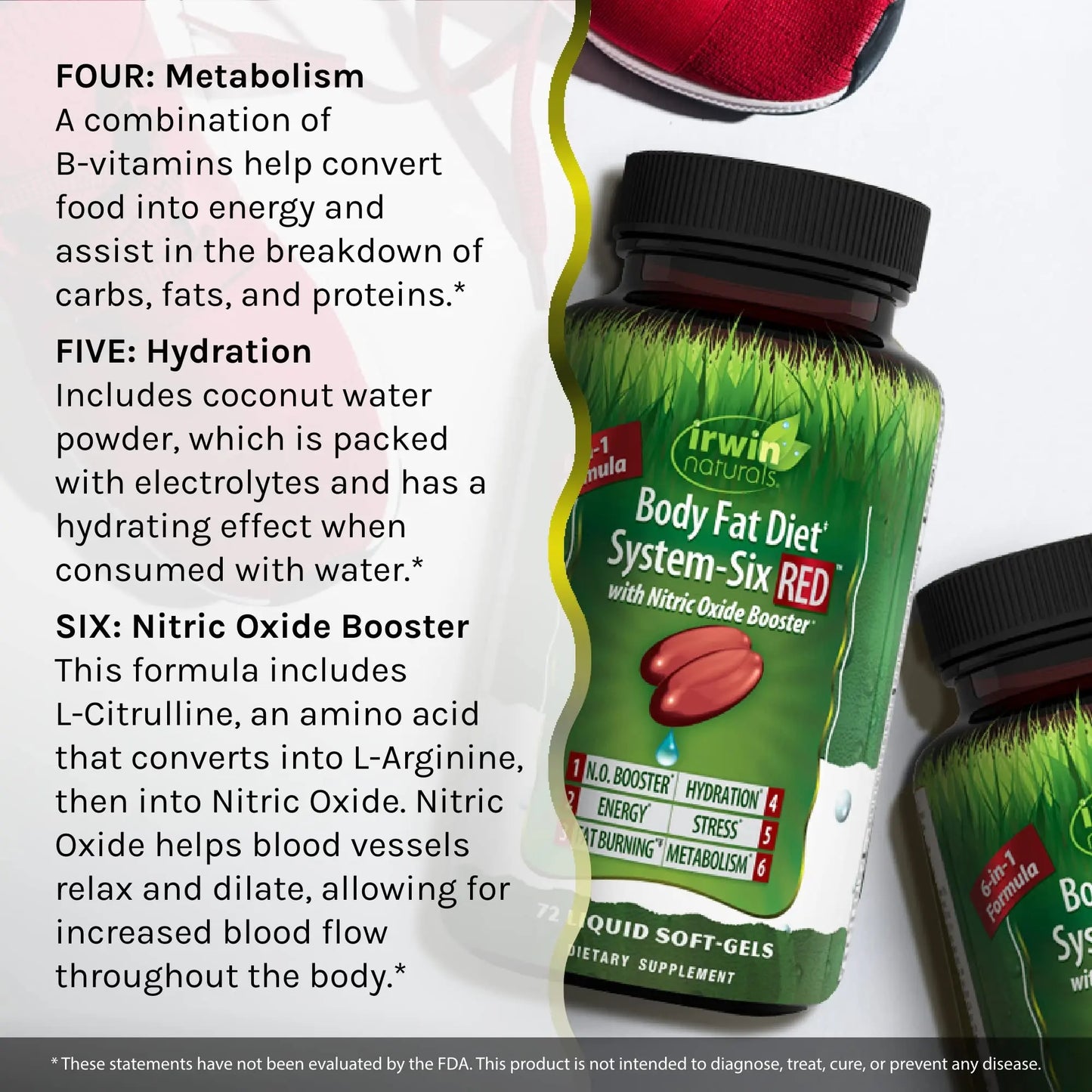 Irwin Naturals Body Fat Diet System-Six RED - 72 Liquid Soft-Gels, Pack of 2 - 6-in-1 Formula Irwin Naturals