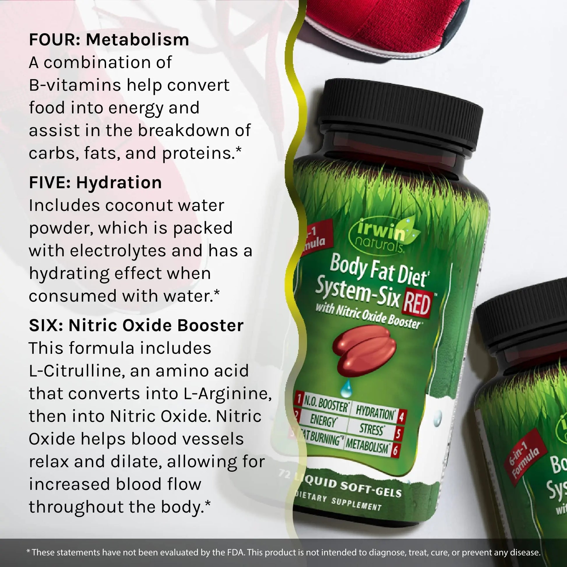 Irwin Naturals Body Fat Diet System-Six RED - 72 Liquid Soft-Gels, Pack of 2 - 6-in-1 Formula Irwin Naturals