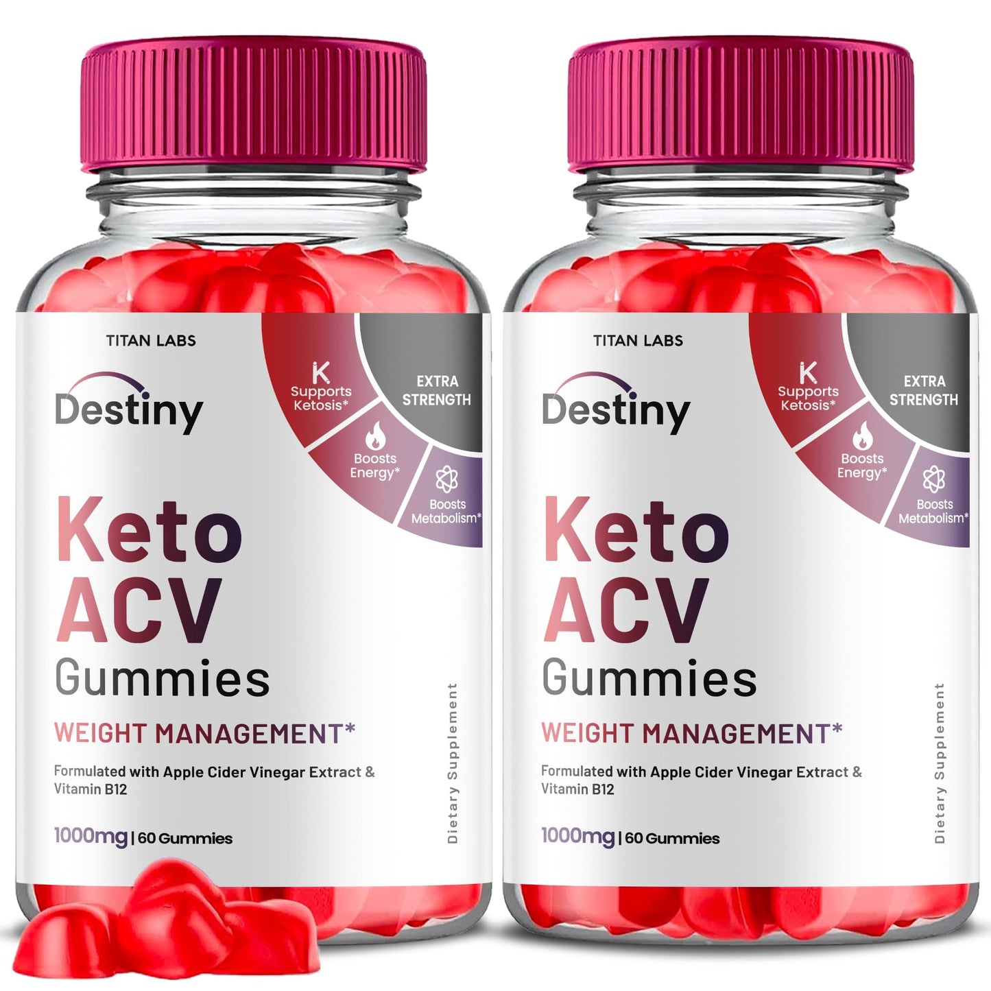 (2 Pack) Destiny Keto ACV Gummies, Destiny Keto ACV Gummies Advanced Weight Loss Titan Labs