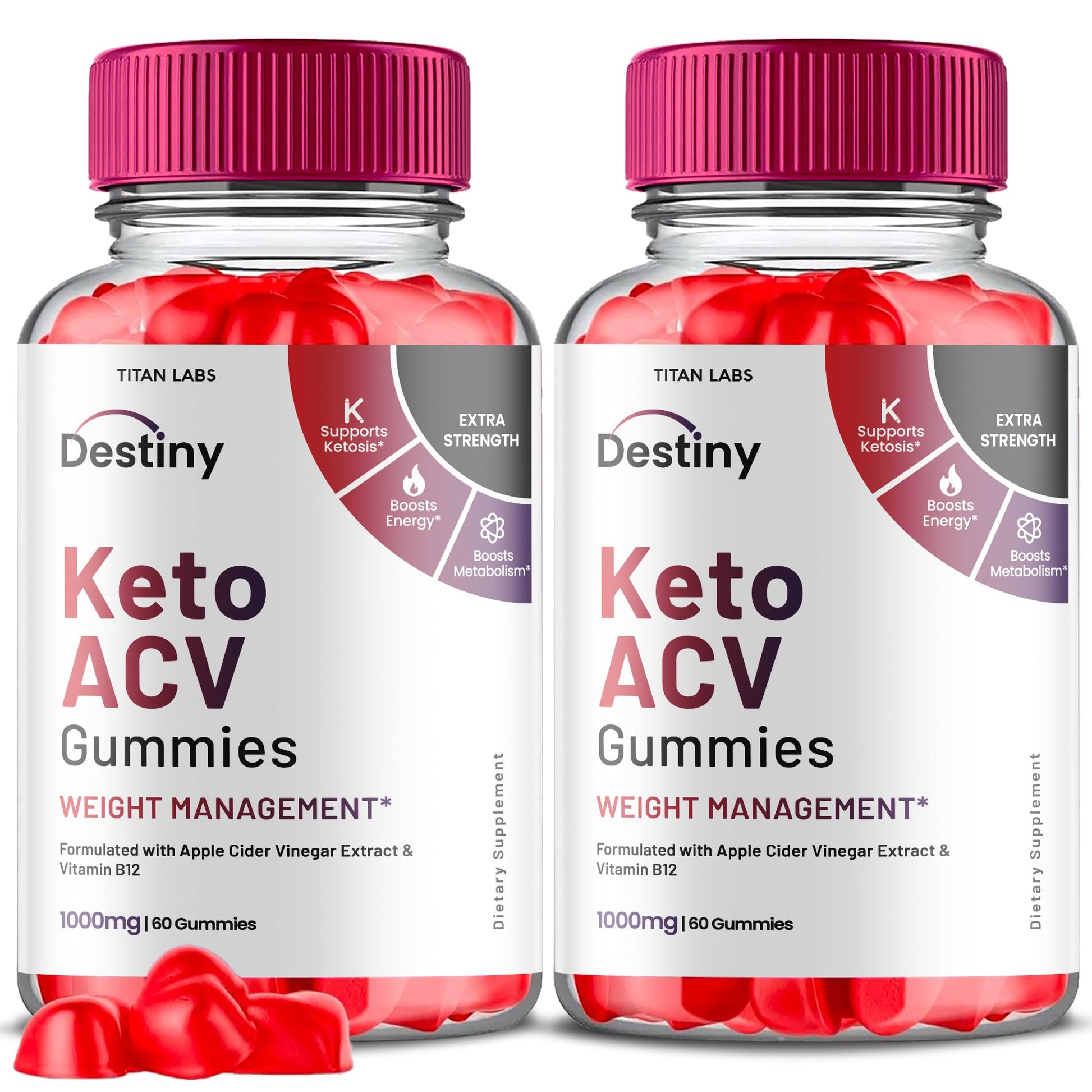 (2 Pack) Destiny Keto ACV Gummies, Destiny Keto ACV Gummies Advanced Weight Loss Titan Labs
