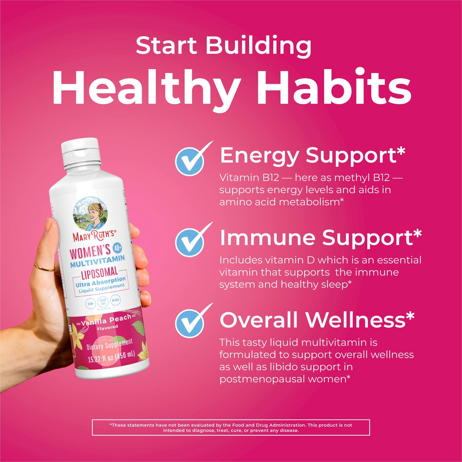 MaryRuth’s Multivitamin Liposomal for Women 40+ | Womens Multivitamin Liposomal | Immune Support Supplement | Menopause Supplement | Methylated Multivitamin | Vegan | Sugar Free | Non-GMO |15.22 Fl Oz MARYRUTH'SBuy Supplements Australia