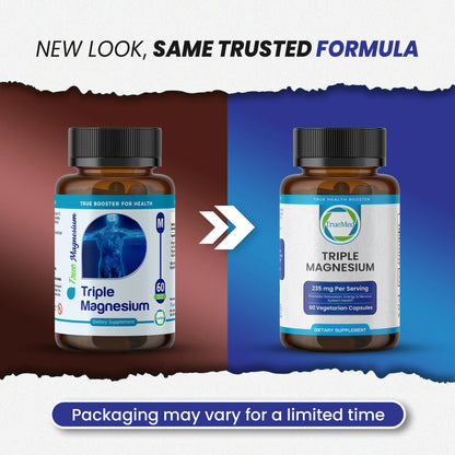 Truemed Triple Magnesium Complex Supplement 235mg with Magnesium Citrate, Malate & Lysinate Chelate | Magnesium Supplement for Sleep, Muscle Relaxation, Energy & Nerve Support | 60 Capsules, USA Made TRUEMED buy supplements Au