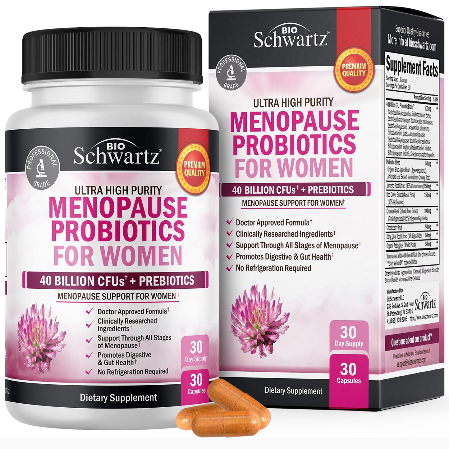 Menopause Support Probiotics for Women - Breakthrough Menopause Relief for Hot Flashes Night BioSchwartz