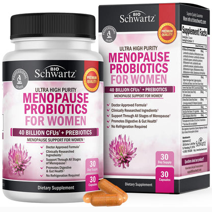 Menopause Support Probiotics for Women - Breakthrough Menopause Relief for Hot Flashes Night BioSchwartz