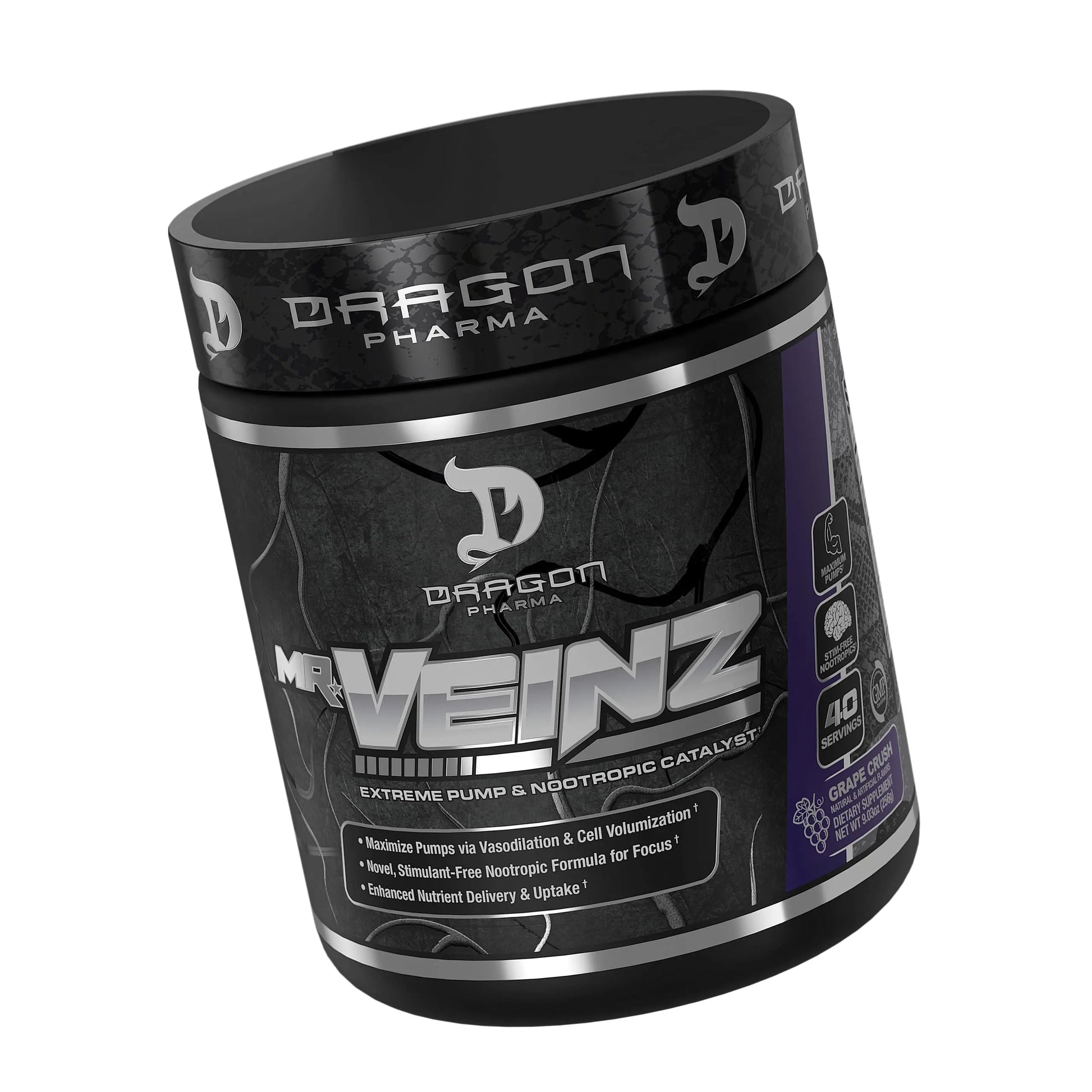 DRAGON PHARMA Mr. Veinz Stim Free Pre-Workout, Extreme Pump & Nootropic Catalyst DRAGON PHARMA