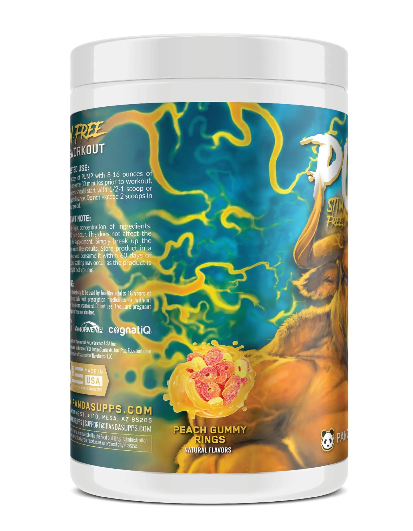 Underground Bio Labs Panda Supps Pump: Stimulant-Free Pre-Workout, No-Clump Formula Underground Bio Labs