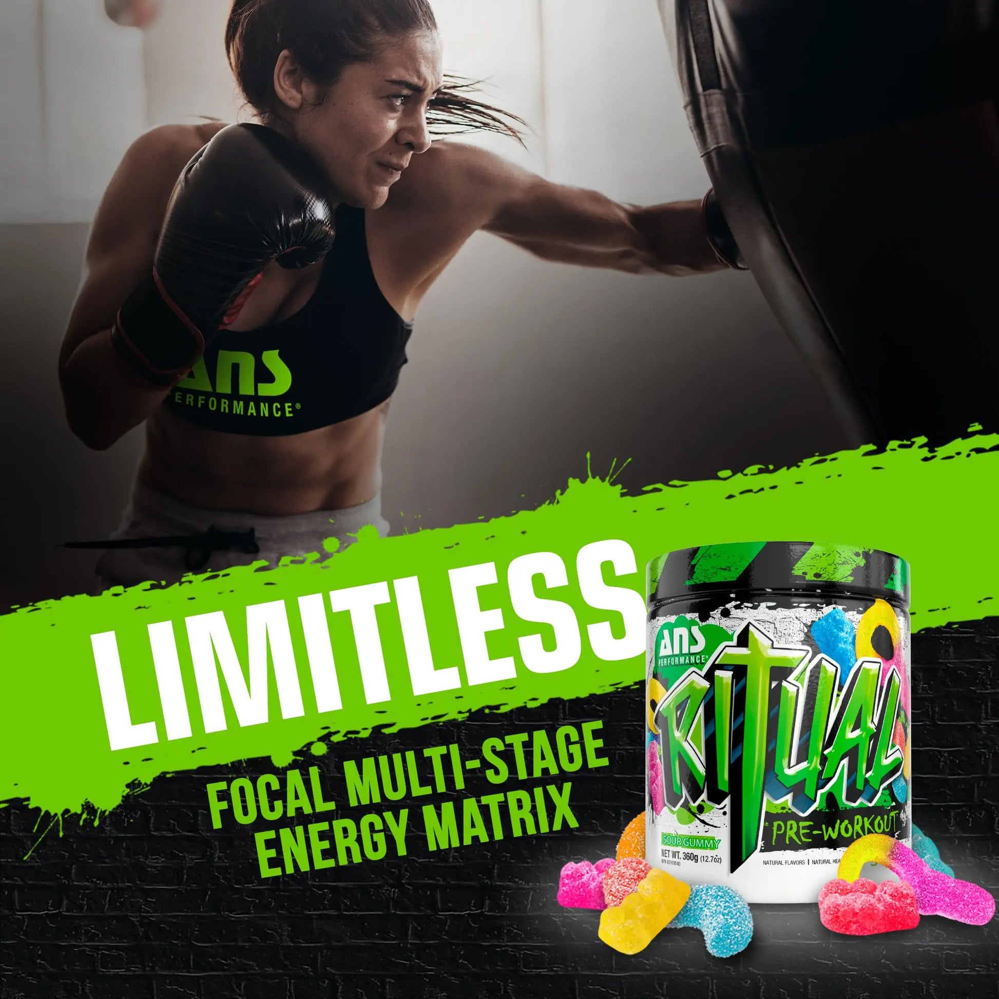 ANS Performance Ritual Pre Workout (30 Servings, 12.7 oz) - Complete Preworkout Formula ANS Performance