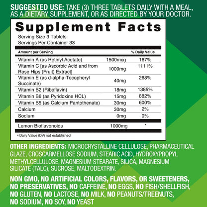 Basic Brands Aller Vite Nasal Support Tablets for Seasonal Allergy Relief, High Bioflavonoid Complex with Vitamins and Calcium, Gluten Free Daily Supplement, 100 Tablets Basic Brands buy supplements Au