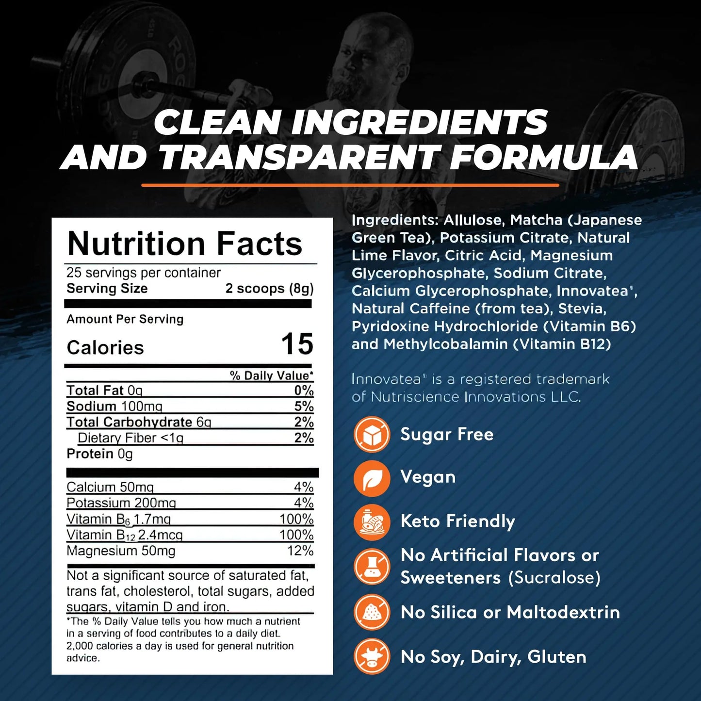 Foxhound Fuel Keto Pre Workout Powder Electrolytes Drink Mix, Sugar Free Preworkout Foxhound Fuel