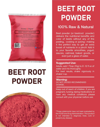 Beet Root Powder 5 lb. by Aroma Depot Raw & Non-GMO I Vegan & Gluten Free I Nitric Oxide Aroma Depot