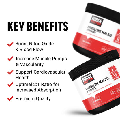 FORCE FACTOR Citrulline Malate 2:1, L Citrulline Supplement for Men to Boost Nitric Oxide Force Factor