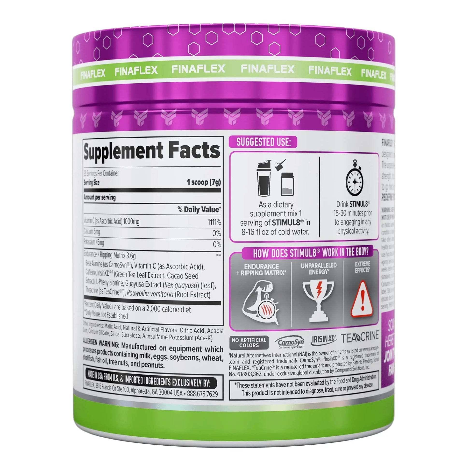 FINAFLEX STIMUL8 Original Super Pre-Workout, Awesome Apple - Energy, Strength FINAFLEX