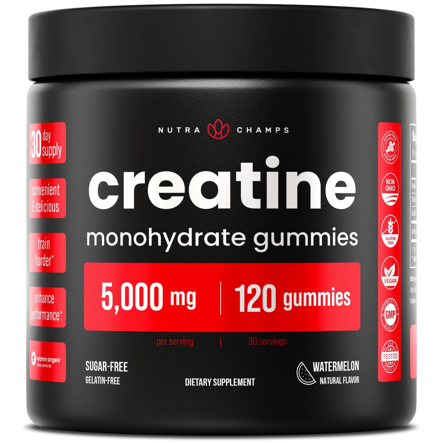 NutraChamps 120 Creatine Gummies for Men & Women - 5g Sugar Free Chewable Creatine Monohydrate Gummies - Supports Protein Synthesis, Muscle Recovery & Workout Performance NutraChampsBuy Supplements Australia