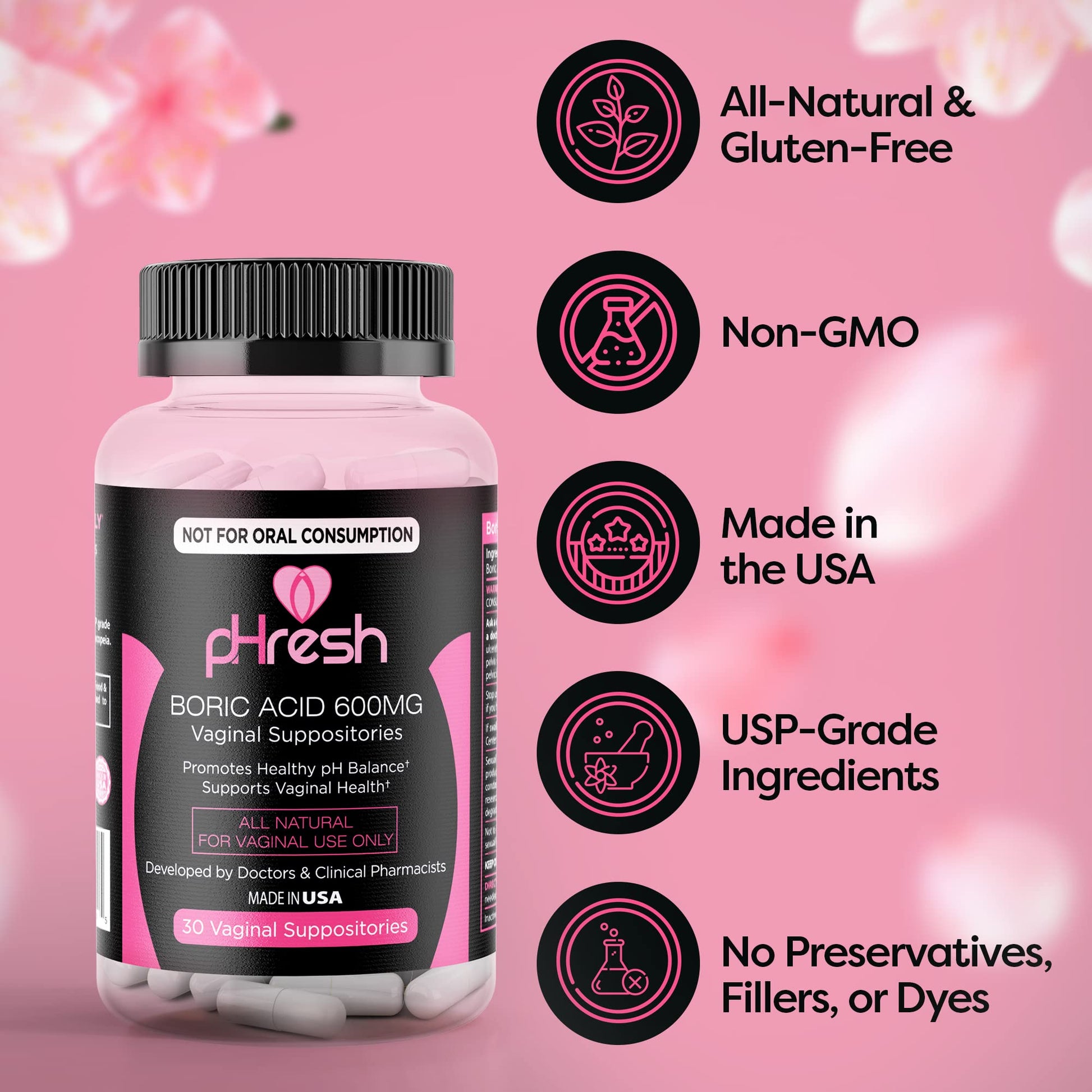 ACE NUTRITION pHresh Boric Acid Suppositories for Women, Suppositories for Odor Use ACE NUTRITIONBuy Supplements Australia