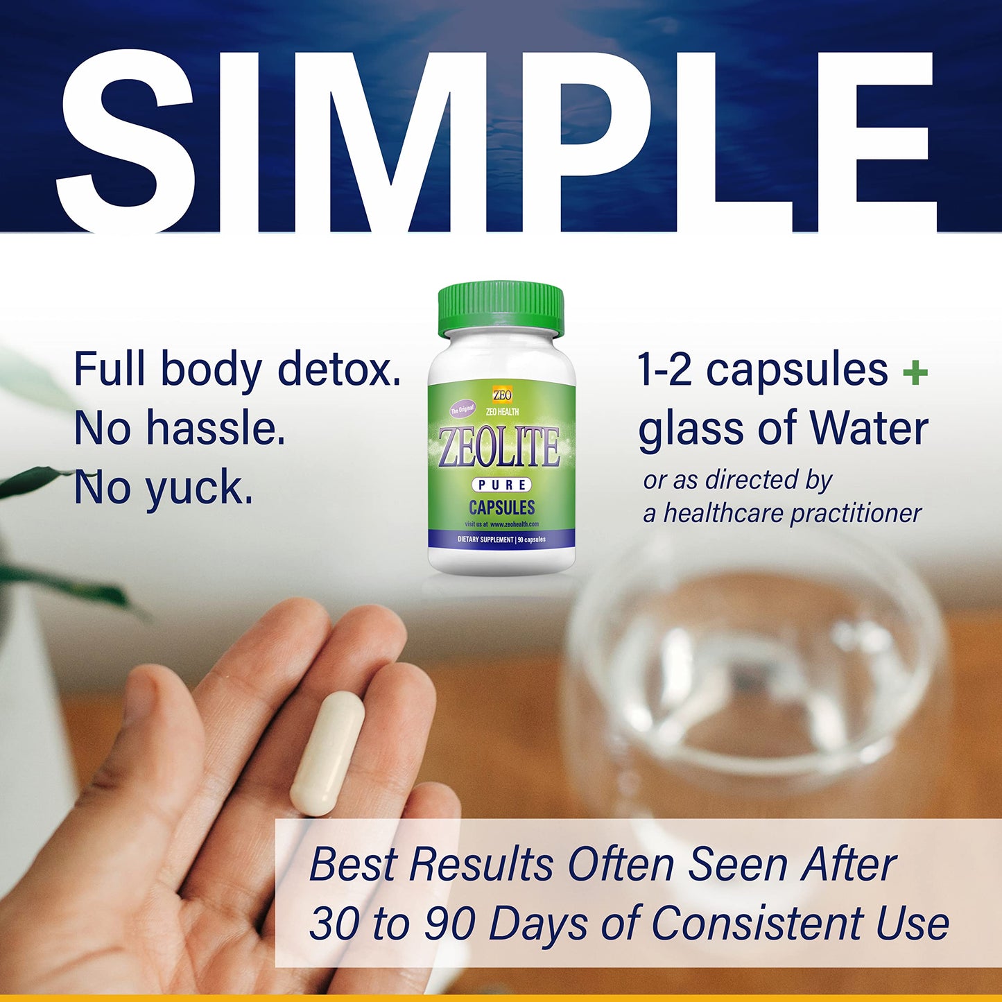 Zeolite Pure Capsules | Zeolite Detox, Extra Strength | Pure, Full Body Cleanse for Women Zeo Health