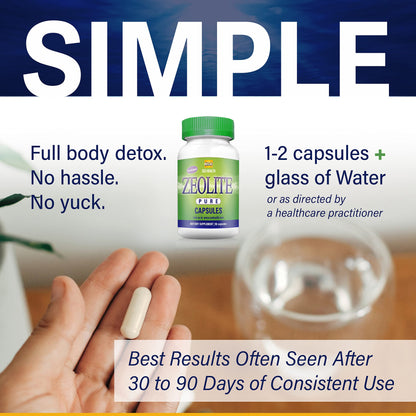 Zeolite Pure Capsules | Zeolite Detox, Extra Strength | Pure, Full Body Cleanse for Women Zeo Health