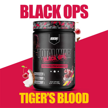REDCON1 Total War Black Ops Extreme Preworkout Powder, Tigers Blood, High Stimulant REDCON1