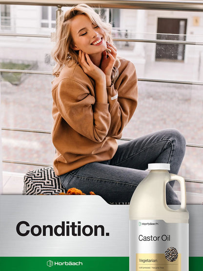 Castor Oil 64oz | for Hair Health, Eyelashes & Eyebrows | Hexane Free & Cold Pressed Horbäach