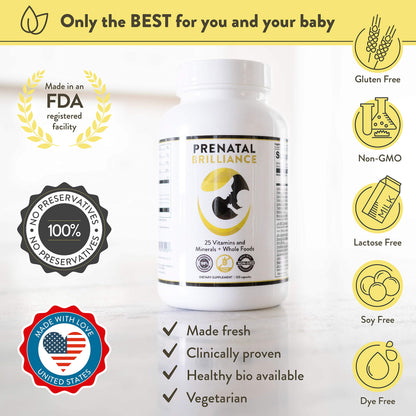 Vibrant Beginning Folate Prenatal Vitamins for Women, Non-GMO Whole Food Daily Pregnancy Vibrant Beginning