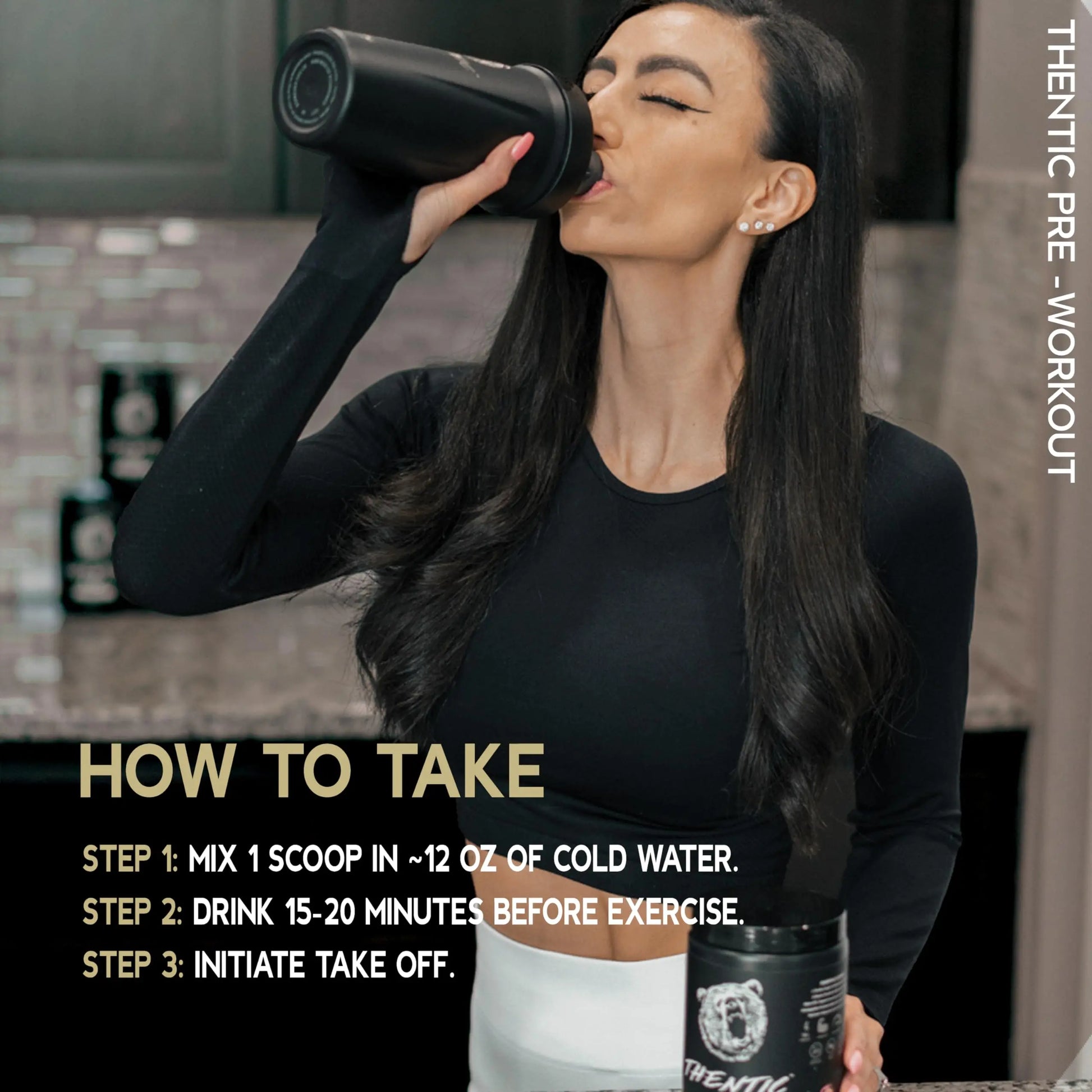 THENTIC Caffeine Free Pre Workout - Naturally Flavored & Sweetened Nootropic Non-Stim THENTIC