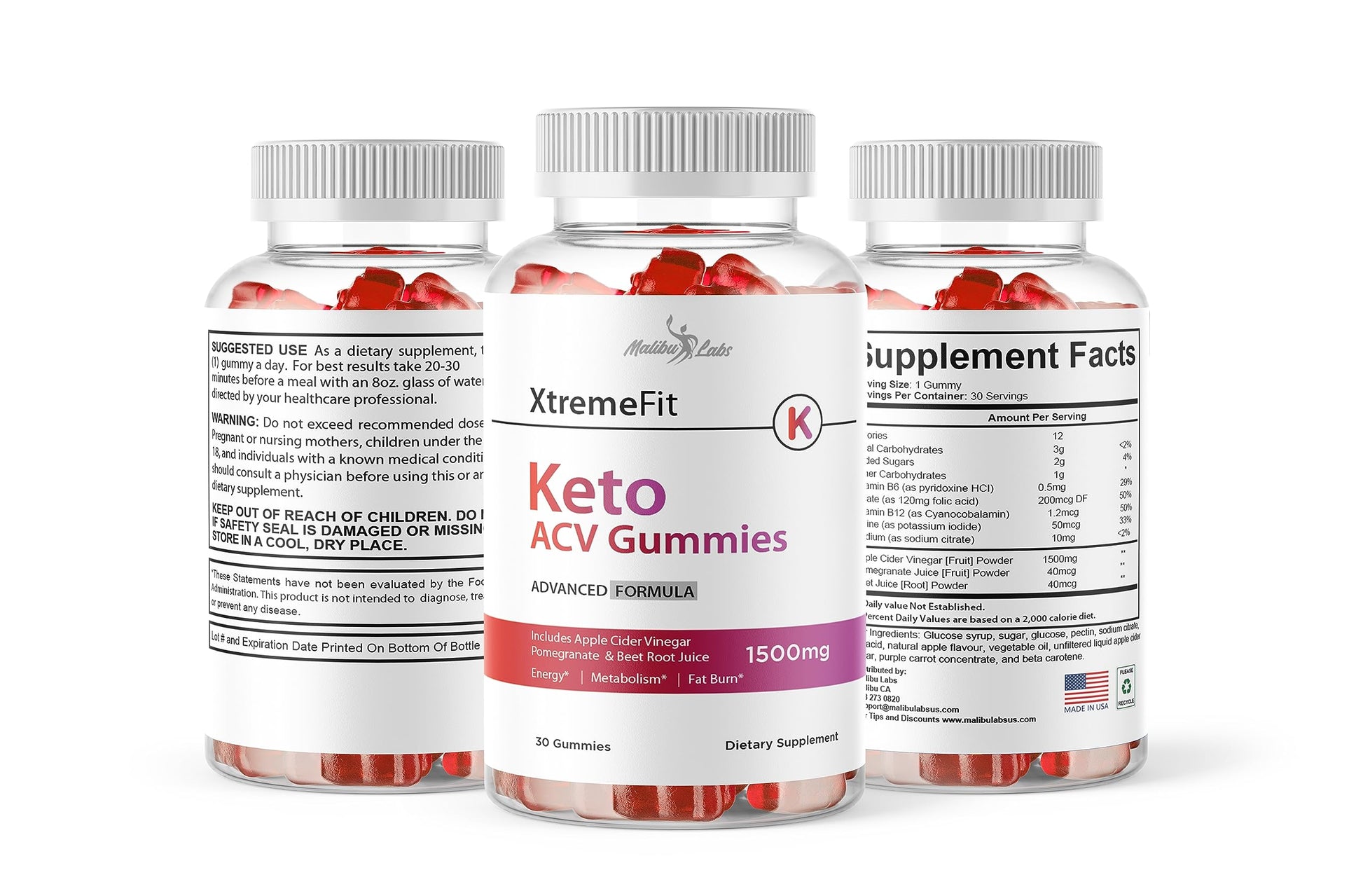 XtremeFit Keto ACV Gummies Weight Loss - 1500mg Once a Day, Strong Time Released Generic