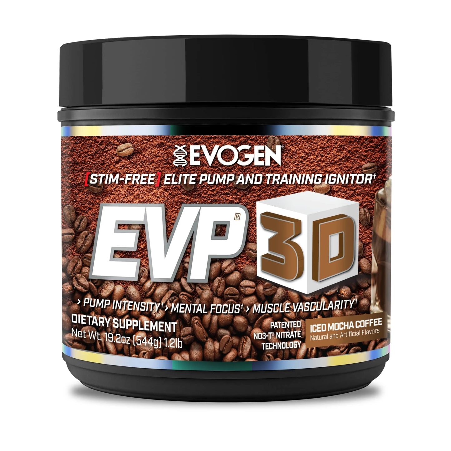 Evogen EVP 3D Iced Moche Coffee | Xtreme Stimulant Free Pre-Workout Powder Arginine Evogen