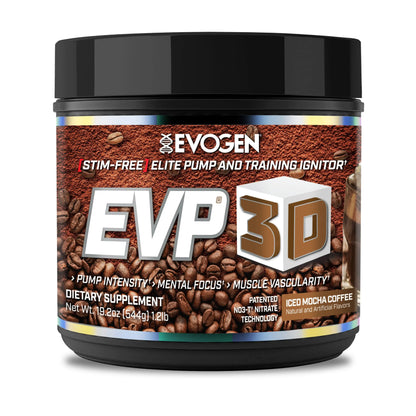 Evogen EVP 3D Iced Moche Coffee | Xtreme Stimulant Free Pre-Workout Powder Arginine Evogen