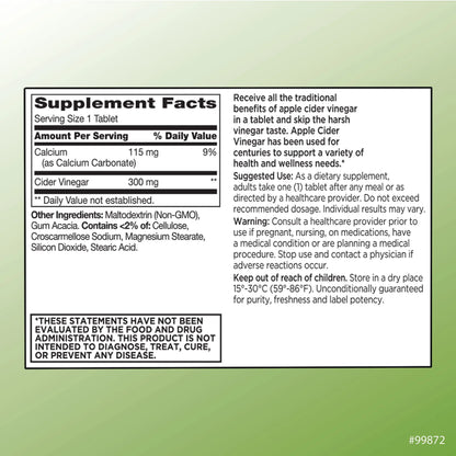 Quality Choice Apple Cider Vinegar 300 mg - General Health and Wellness - Dietary Supp Quality Choice