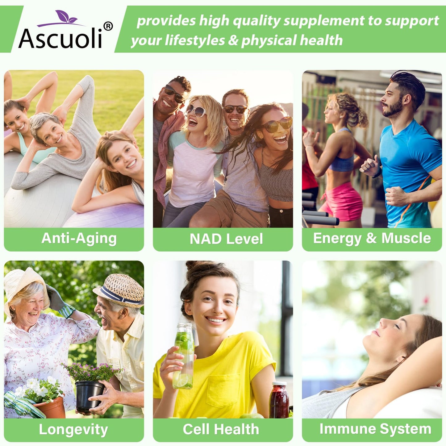 99% Ultra Purity NMN 500mg + Trans-Resveratrol 600mg, 1150mg NMN Resveratrol Supplement, 3-in-1 Advanced Formula for Boost* NAD, Cell, Immune, Energy & Muscle, Healthy Aging, Stabilized Form - 60 Caps AscuoliBuy Supplements Australia