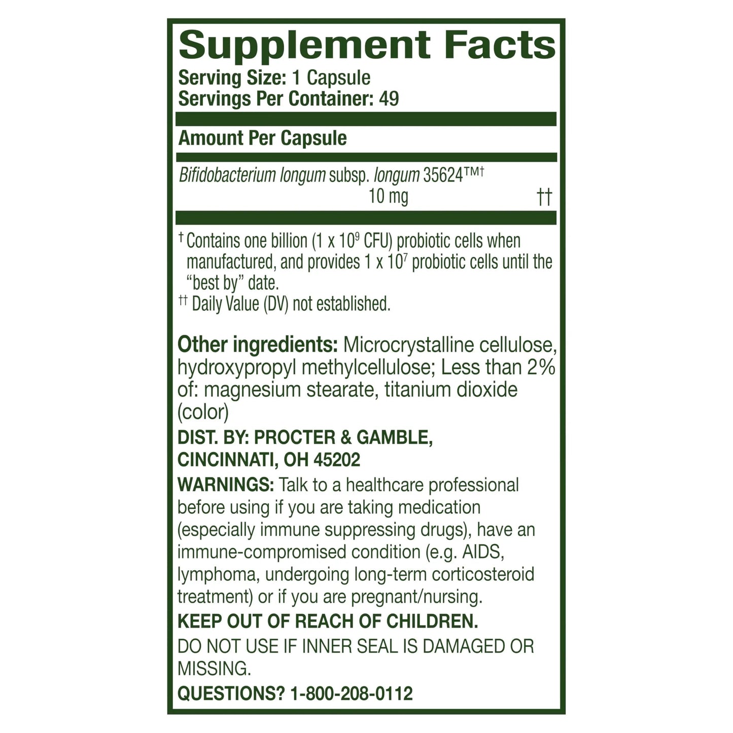 Align Probiotic, 24/7 Digestive Support*§, Probiotics for Women and Men, Probiotics for Digestive Health, Men and Womens Probiotic Capsules Help Relieve Occasional Bloating & Gas*, 49 Capsules AlignBuy Supplements Australia
