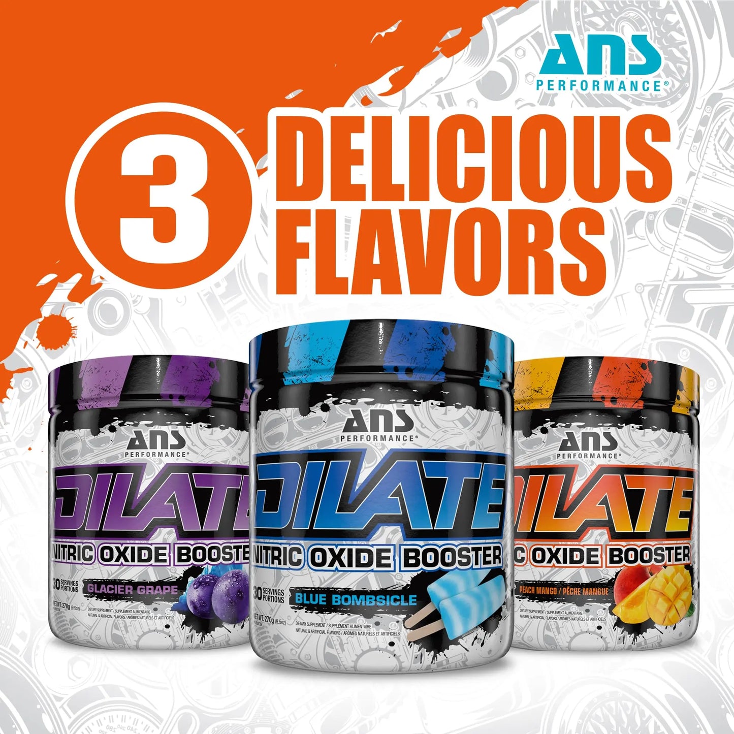ANS Performance Dilate Pump PreWorkout Powder - Dietary Supplement - Maximizes ANS Performance