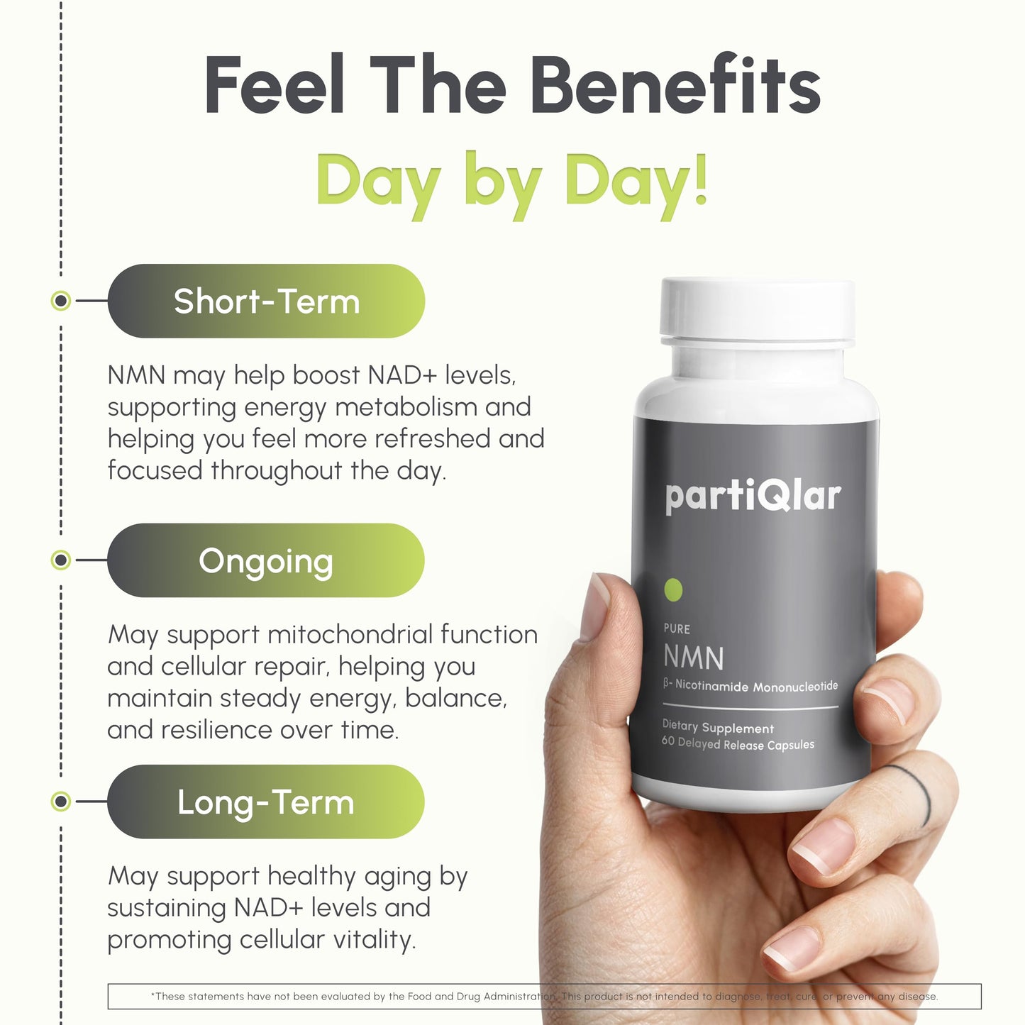 partiQlar NMN Supplement 500mg – Nicotinamide Mononucleotide NMN & Booster for Cellular Energy, Longevity & Healthy Aging – 2-Month Supply (60 Capsules) partiQlarBuy Supplements Australia