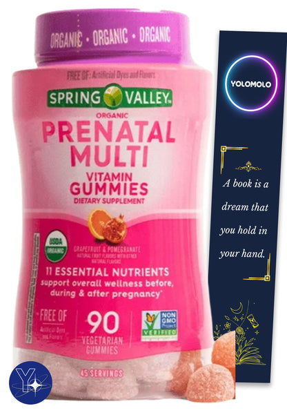 Grapefruit & Pomegranate Prenatalmulti Vitamin Spring Valley Non GMO Dietary Supplement Gummies YOLOMOLO