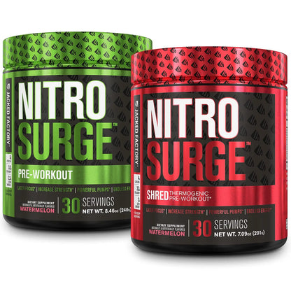Jacked Factory Nitrosurge Shred Thermogenic Pre-Workout in Watermelon & Watermelon Jacked Factory