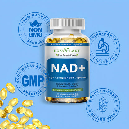 HZZYPLANT NAD+ Supplement, High Absorption NAD Supplements for Women for Cellular Energy Immune Focus Health, NAD Resveratrol Softgel Capsules, NAD Liquid Softgels Supplement, Non-GMO, 2 Month Supply HZZYPLANTBuy Supplements Australia